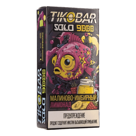 TIKOBAR Solo - Малиново-Имбирный Лимонад (Raspberry Ginger Lemonade, 9000 затяжек)