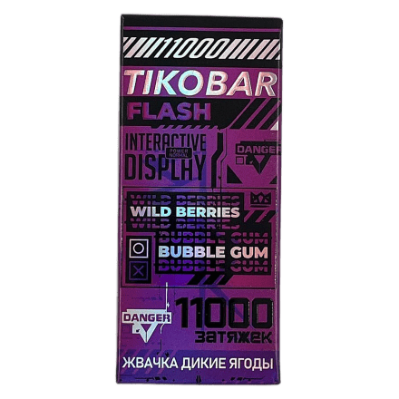 TIKOBAR FLASH - Жвачка Дикие Ягоды (Wild Berries Bubble Gum, 11000 затяжек)
