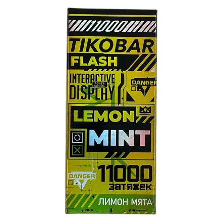 TIKOBAR FLASH - Лимон Мята (Lemon Mint, 11000 затяжек)