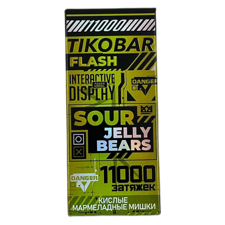 TIKOBAR FLASH - Кислые Мармеладные Мишки (Sour Jelly Bears, 11000 затяжек)