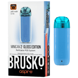 Электронная сигарета Brusko - Minican 2 Gloss Edition (400 mAh, Небесно-Голубой)