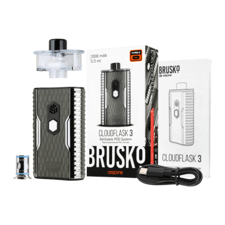 Электронная сигарета Brusko - Cloudflask 3 (Серый Металлик)