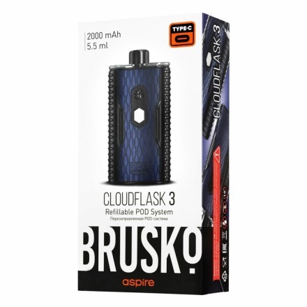 Электронная сигарета Brusko - Cloudflask 3 (Черно-Синий)