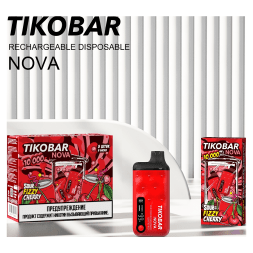 TIKOBAR Nova - Кислая Вишнёвая Шипучка (Sour Fizzy Cherry, 10000 затяжек)
